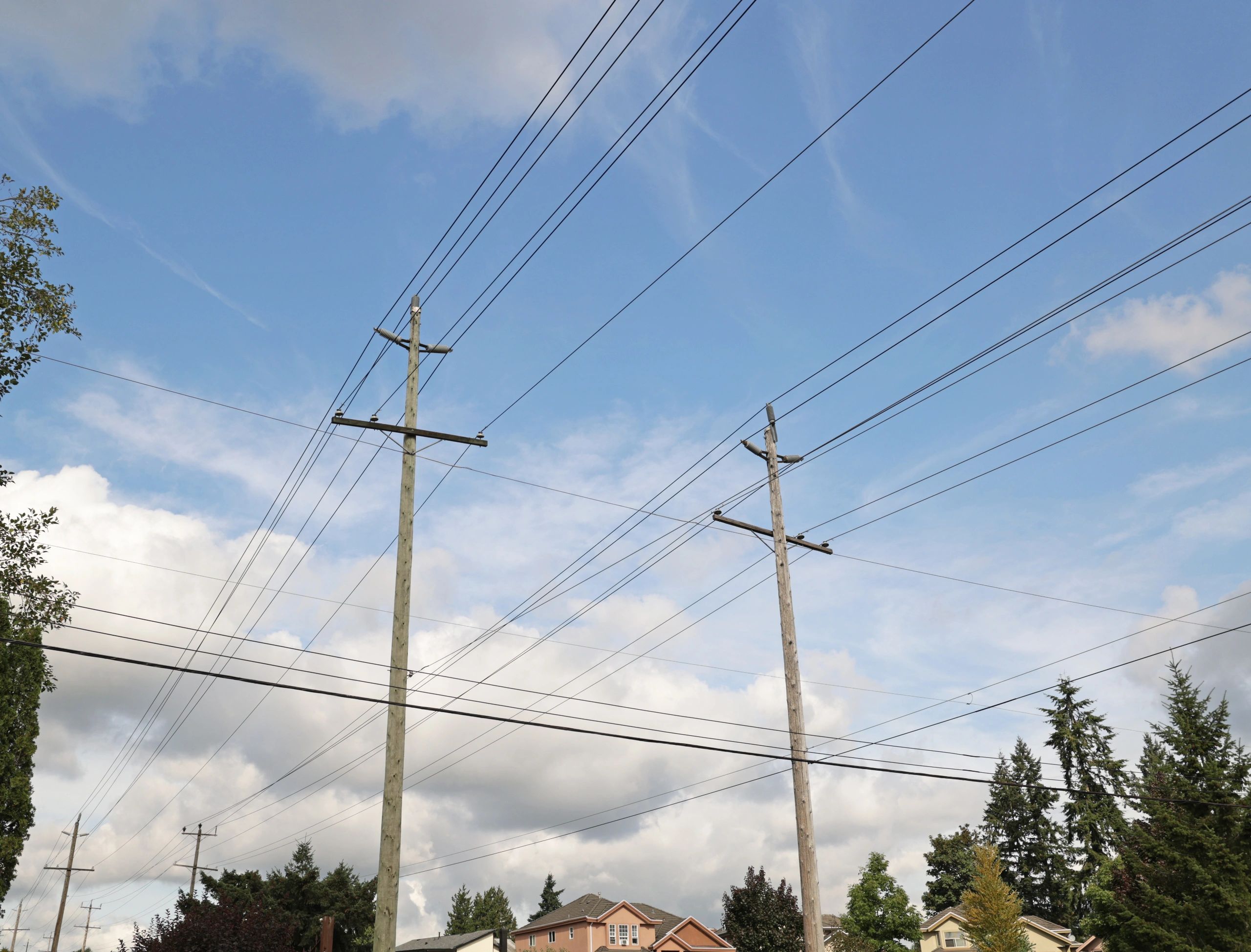 Utility poles supporting fiber infrastructure in Canada