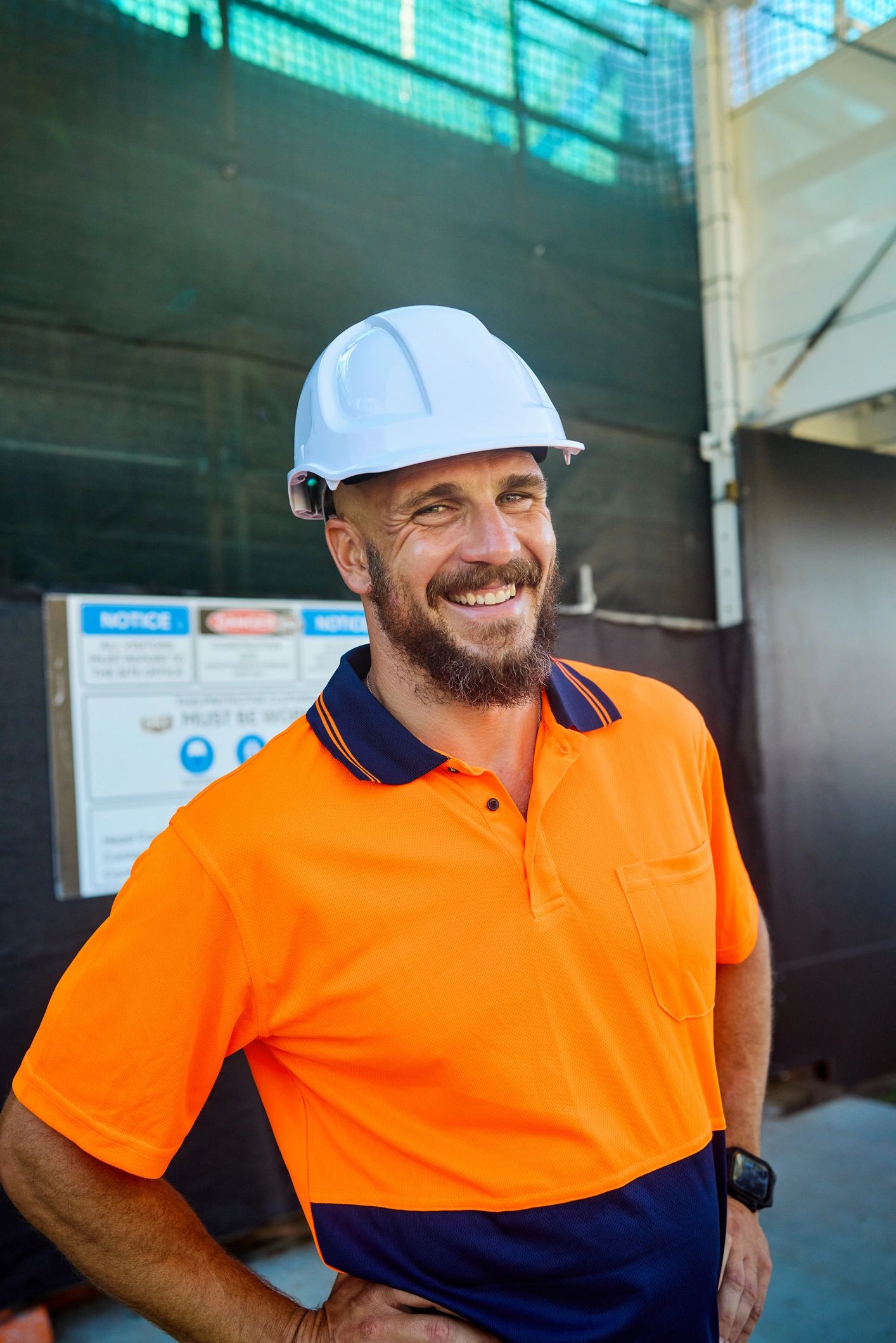 Safety-focused team member portrait